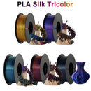 Tri-Color Dual-Color Silk Rainbow PLA Filament 1.75mm Accuracy+/-0.03mm 3D Printer Filament Compatible with Most FDM Printers