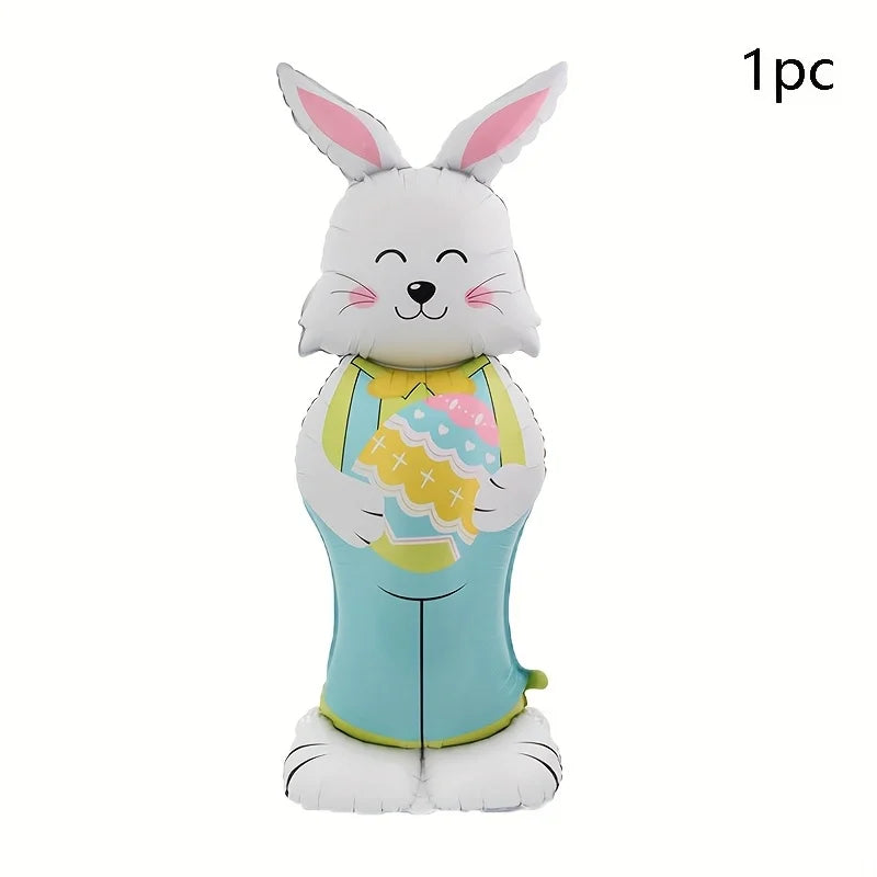 1pc Easter Standing Cartoon Shaped Rabbit Carrot Aluminum Film Balloon Festival Party Decoration Decoration