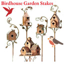 Vogelhaus-Gartenstecker aus Metall Vogelhaus mit Stange Vogelhäuser für draußen mit Stange zur Dekoration von Gärten und Höfen im Freien