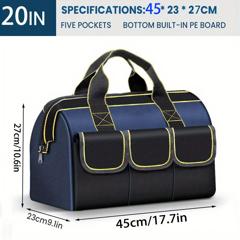 13in/20in Tool Bag 1680D Oxford Cloth Wear-resistant Waterproof High Capacity Electrician Woodworking Portable Storage Hand Bag