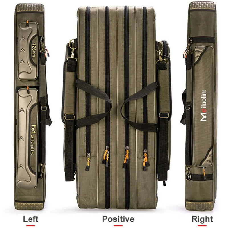 Fishing Rod Storage Bag Oxford Cloth Multifunctional 1/2/3 Layer Large Capacity 80/90/100/120/125CM Fishing Rod Carrier