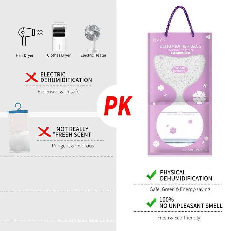 Moisture Absorber Hangings Bags Dehumidifier Closet Bag Fragrance Free Moisture Bag For Meeting Room Clothes Bathroom Hotel