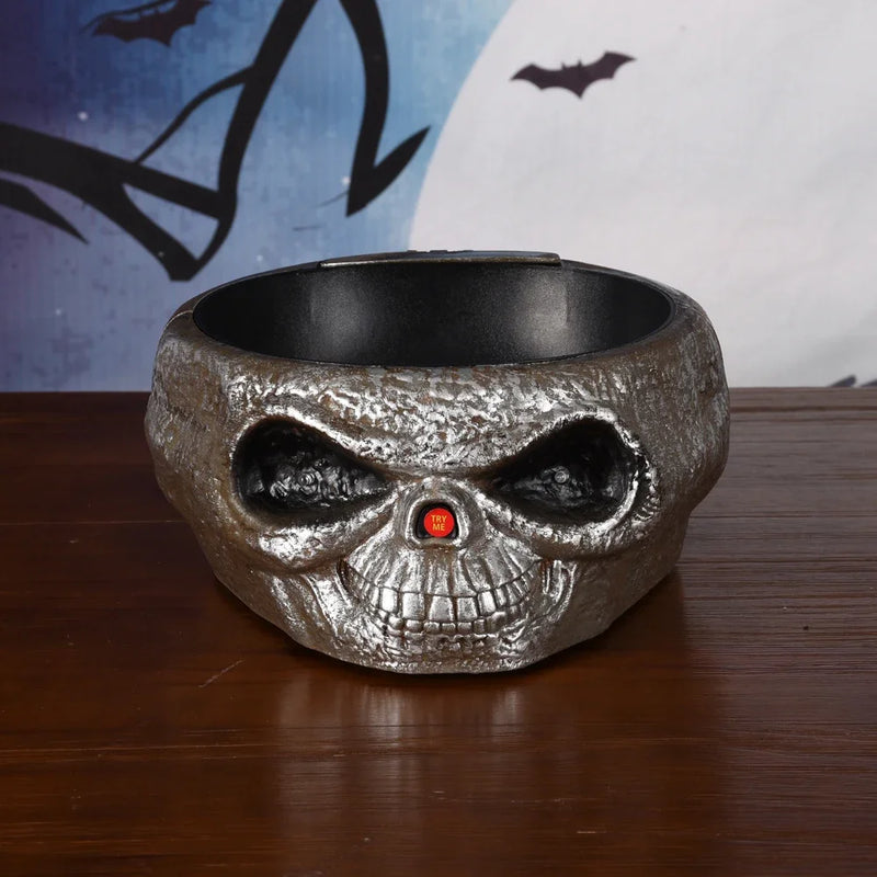 Halloween Electric Toy Candy Bowl with Jump Skull Hand Scary Eyes Party Creepy Decoration Haunted Skull Bowl Ktv Bar Horror Prop