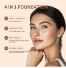 2pcs Waterproof Color Changing Foundation 4 in 1 SPF 30 Hydrating Long Lasting Brightening Concealer Coverage Makeup