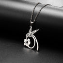 Kolibri-Blumen-Anhänger-Halsketten für Frauen Mädchen Edelstahl Goldfarbene Kette Choker Tier Schmuck Geburtstagsgeschenk