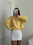 Hirsionsan 2025 New Soft Loose V Or O Neck Knitted Sweaters Women Winter Solid Female Pullovers Warm Basic Knitwear Jumper