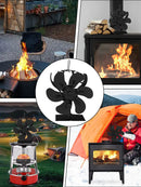 6leaf fireplace fan,winter warm home efficient heat distribution Winter fireplace fan Hot blast stove fan ecological quiet black