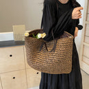 Straw Woven Tote Bags Casual Large Luxury Design Capacity Handbag Beach Shoulder Simple Women's Bag Shopping Summer bolsos