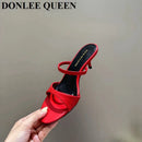 The 'Soleil' Square-Toe Silk Sandals