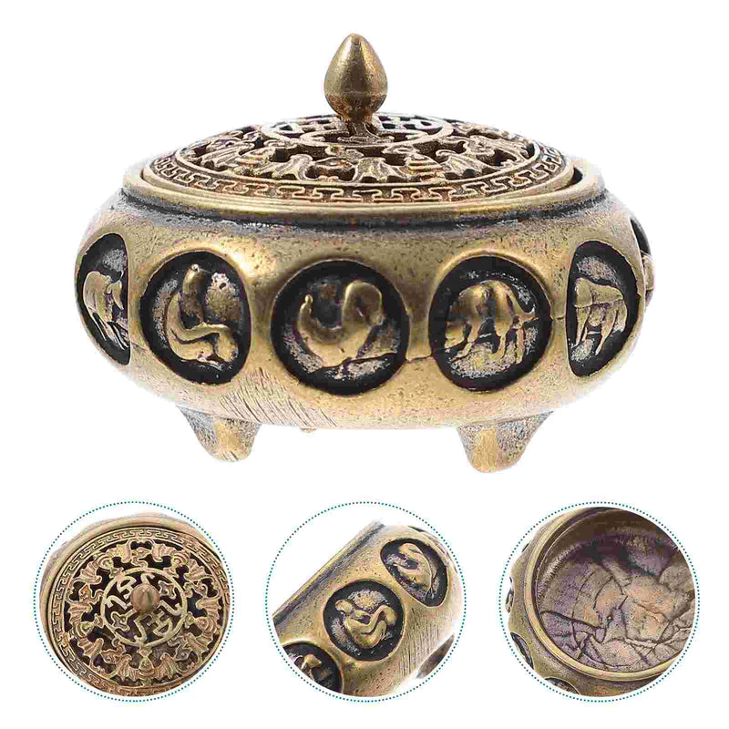 Pure Brass Twelve Zodiac Home Ornaments Aromatherapy Burner Incense Holder Container Handicraft Metal Censer