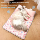 Dog's Nest Cat's Nest Summer Ice Silk Cold Mat Dog's Nest with Pillow Teddy Small Medium Sized Dog Bed Four Seasons Universal