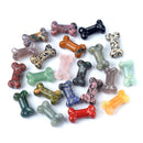 Handschnitzte Mini-Hundeknochen-Statue, Edelstein-Heilkristall-Knochenfigur, Zimmerornament, Taschenstein, Sammlerstück, Heimdekoration, Geschenke