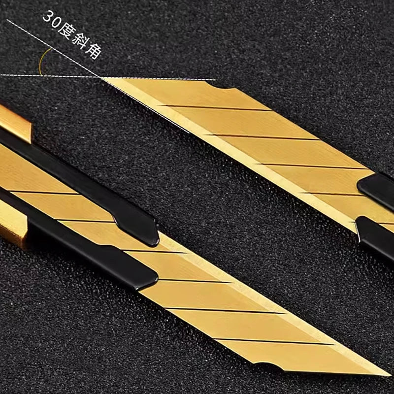 Fizz Metal Utility Knife Blade Paper Cutter Aluminum Alloy Pocket Knifes with Self-Locking Design Stationery Supplies