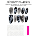 10pcs/1set Black White Press On Nails With Smudging Design Ultra-flexible Long Lasting Fake Nails For Daily And Parties Wearing