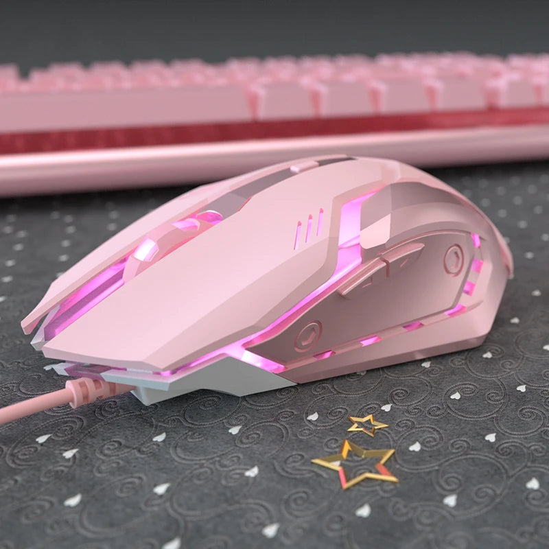 Gaming Mute Mouse Cute RGB Gamer 6 Buttons Mice Optical Office Computer Mouse For Desktop Laptop Ergonomic Game Mouse