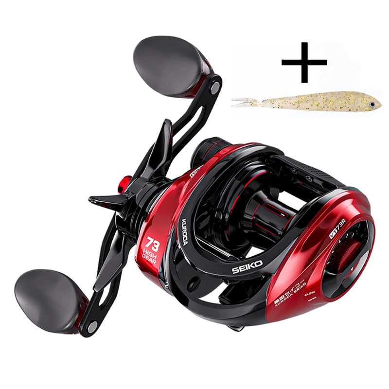 Ultra Smooth Fishing Baitcasting Reel 10KG Max Drag 17+1 BB 7.3:1 High Gear Metal Line Cup Sea Jig Wheel For Catfish Bass Carp