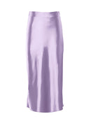 Mnealways18 Solid Purple Satin Silk Skirt Women High Waisted Summer Long Skirt New 2023 Elegant Ladies Office Skirts Midi Spring