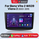 Junsunun CarPlay Android Auto Car Radio for Mercedes-Benz Vito 2 W639 Viano 2 2003-2015 GPS Intelligent Systems Stereo Multimedia