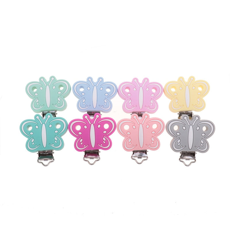 ATOB 10PCS Pacifier Clip Silicone Round Teether Clips  DIY Baby Pacifier Dummy Chain Holder Soothing Pacifier Accessories