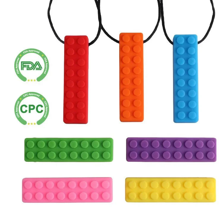 Baby Silicone Teether Kids Chew Necklace Sensory Chewy Pendant Oral Motor Toys Therapy Tools for Autism ADHD chidren's goods
