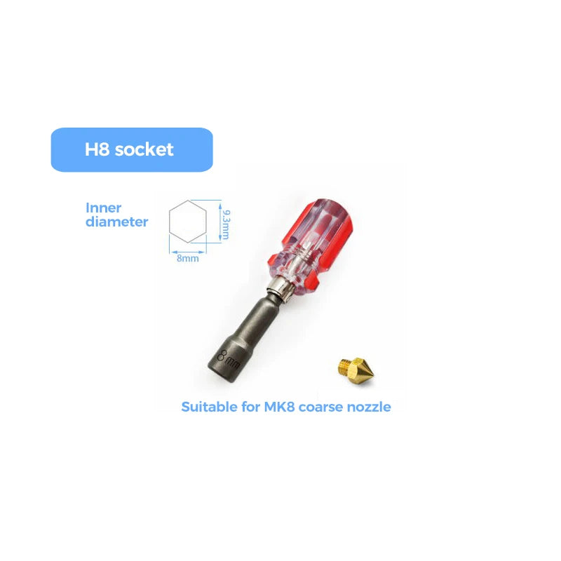 Nozzle Disassembly Tool Sleeve Screw D Hexagonal Wrench Stamping 3D Printer Common Tool Kits Tweezers 3D Printer Parts Hand Tool