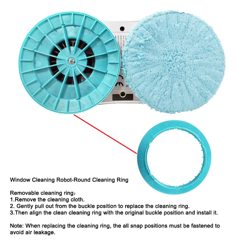 Original New Parts For Purerobo W-R3S W-R1 Window Cleaning Robot Replacement Clean Ring, Glass Cleaning Robot Parts Round Ring