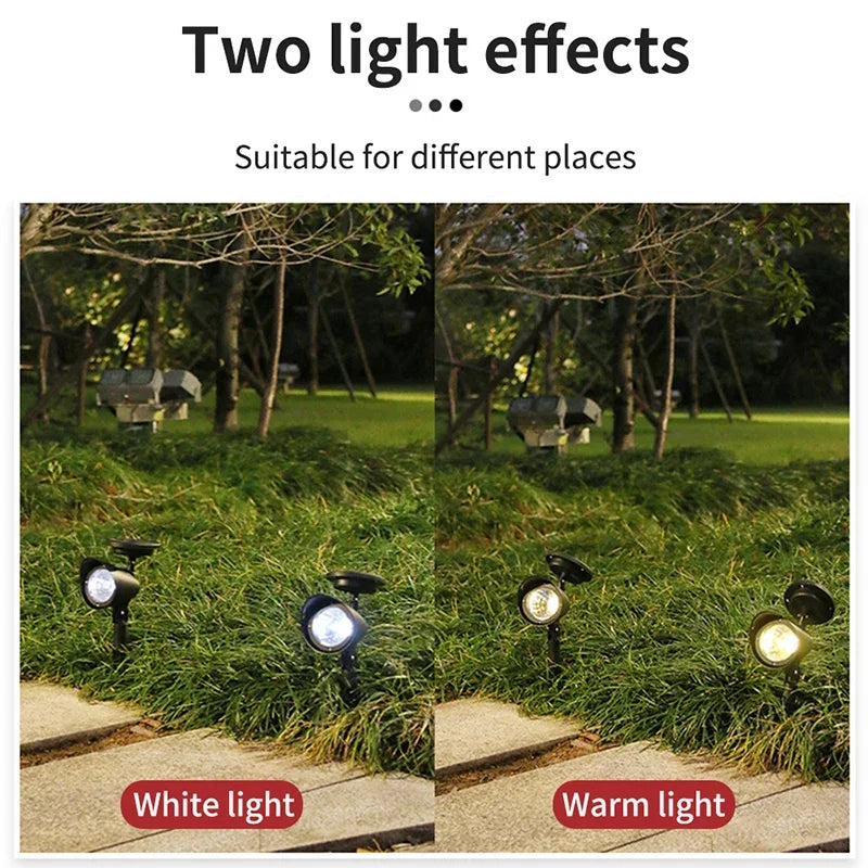 Garden LED Solar Spotlight Outdoor Lights Landscape Decoration IP65 Waterproof for Lawn Courtyard Pathway Tree Separately Lamp