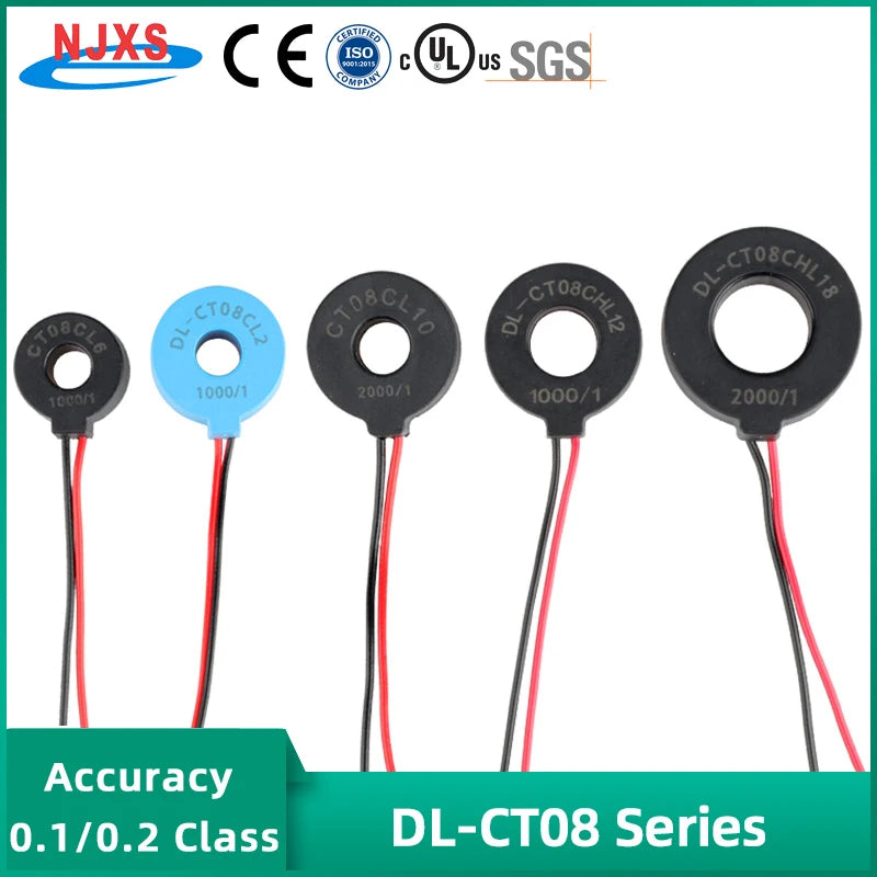 NJXS Mini Current Transformer Precision Coil CT 5A 10A 20A 30A 50A 100A 150A/ 50mA 100mA Micro Lead Wire Toroidal Transformer AC