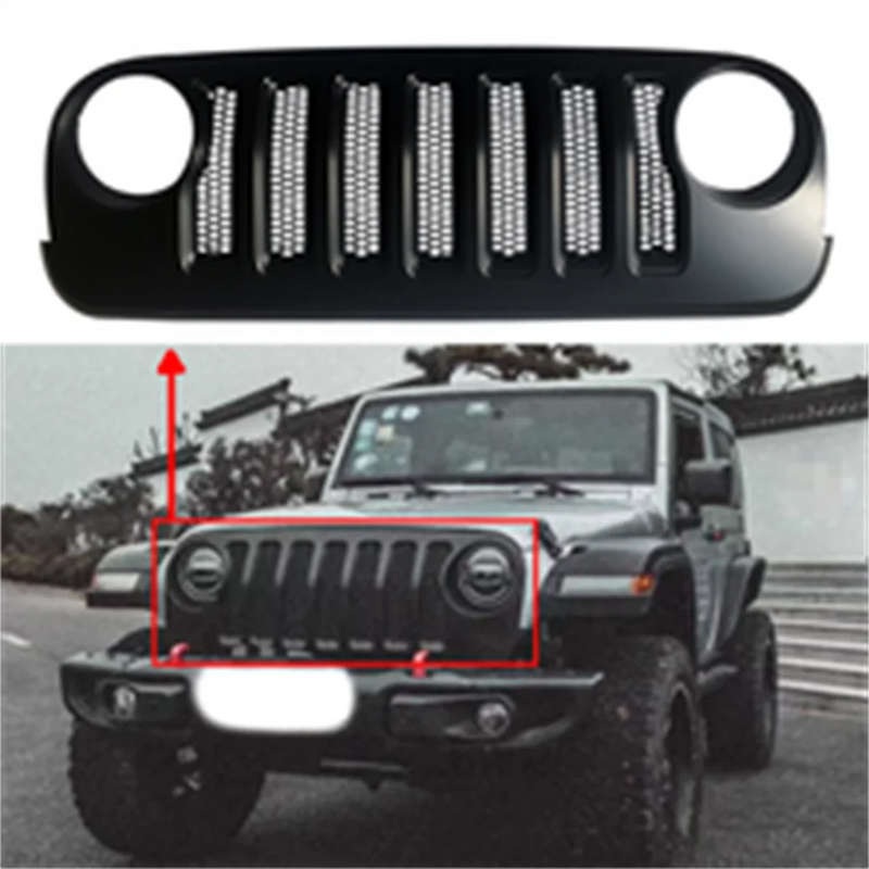 Black ABS Car Front Grille Grill JK to JL for Jeep for Wrangler 2007-2017 Car Accessories  J373