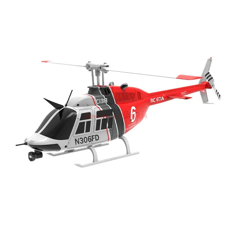 New C138 1:33 Remote Control Airplane Bell 206 Model Rhsky Helicopter Model 2.4g Genuine 6axis Gyro Children's Toys