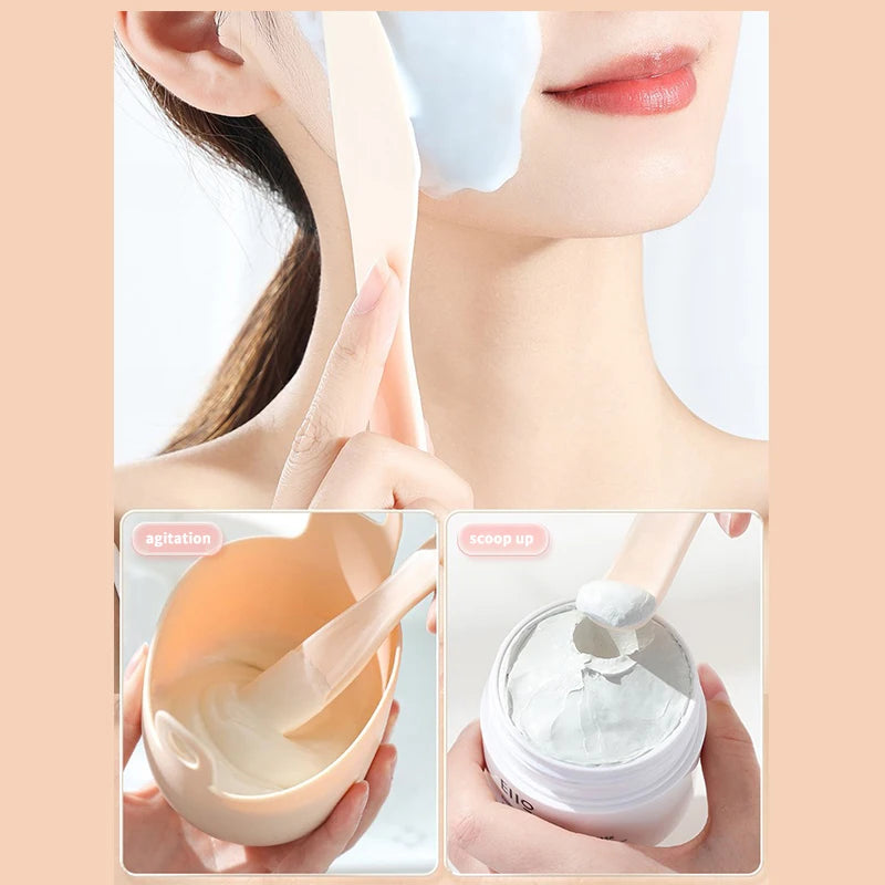 4pcs/set Silicone Mask Brushes Bowl Measuring Cup DIY Powder Seaweed Mask Tools Handle Multi-function Brush Face Mud Mixing