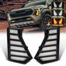 Car LED Front Bumper Daytime Running Light  For Toyota Tacoma 2024 Start-up Animation DRL Fog Lamp White Yellow Turn Signal Lamp