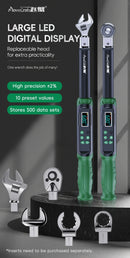 The Calibrator | Precision Digital Torque Wrench with Interchangeable Ratchet & Open-End Heads