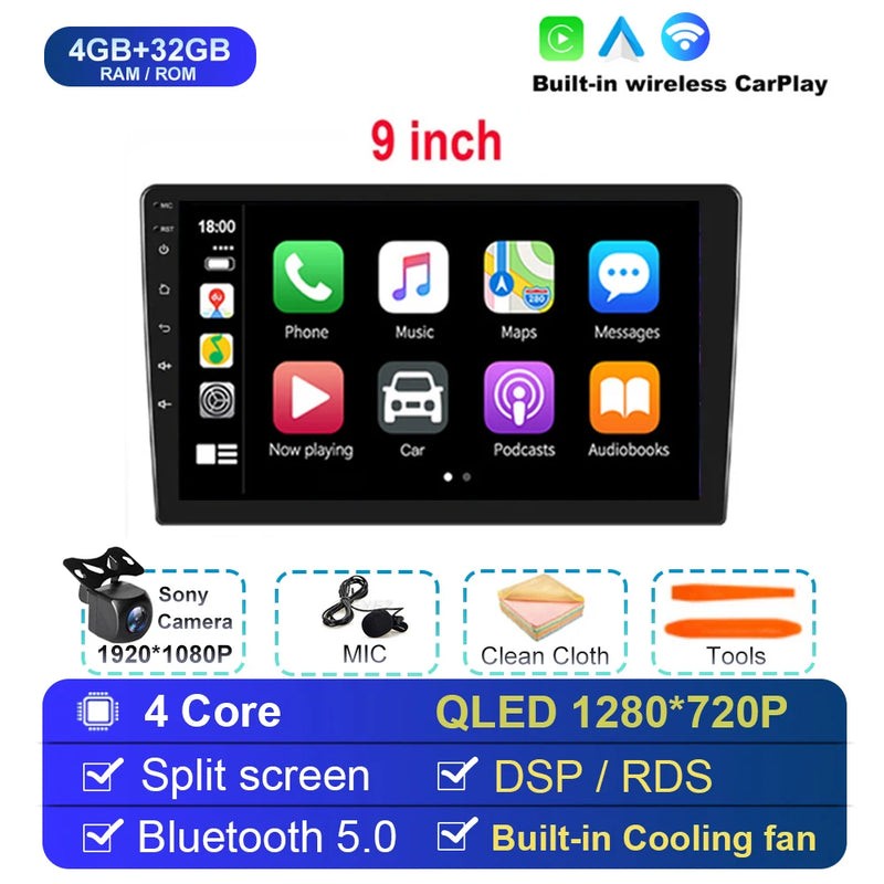 Android 14 For Univers Car Radio 2 Din Apple Carplay Automotive Multimedia Player GPS Android Auto IPS Screen RDS DSP Car Stereo