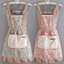 1pc Strap Canvas Floral Apron with Hood, Waterproof Oil-resistant Breathable Workwear WaistApron