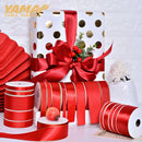 YAMA Red Ribbon 100yards/roll 25mm Satin Grosgrain Ribbon for Christmas Decoration Wedding Party Gift DIY