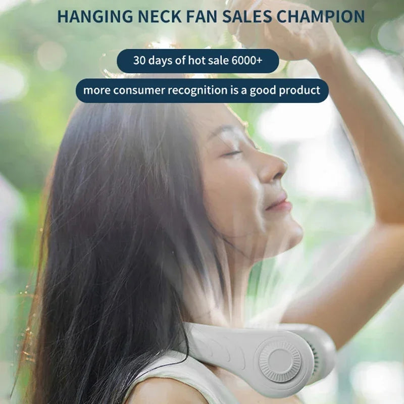 Xiaomi 2023 Portable Neck Fan 4000mah Rechargeable USB Leafless Air Conditioner Bladeless Fans Hanging Neck Cooler For Summer