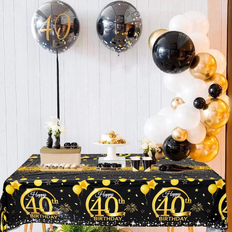 Gold Black Birthday Table Cloth 18 30 40 50 Years Old Birthday Decoration Birthday Party Supplies Gold Glitter Tablecloth Decor