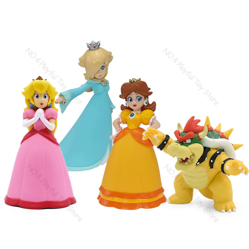 Mario Bros Action Figures Mario Princess Peach Princess Daisy Rosalina Bowser PVC Model Toys Christmas Gift