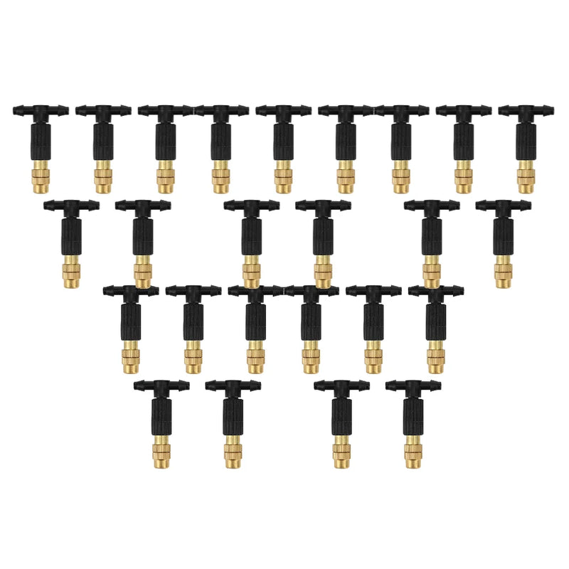 5-100Pcs Outdoor Misting Cooling System Garden Irrigation Watering 1/4'' Brass Atomizer Nozzles 4/7mm Hose Garden Sprinkler Head