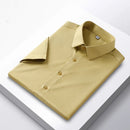 5XL 4XL Summer New Silk Slippery Men's Shirt Short Sleeve Ice Silk Fashion Large Non Iron Wrinkle Resistant Soft Business Casual