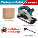 Kamolee 7 inch 21V 6.0Ah 6000mAh Electric Circular Saw  for Home DIY Compatible Makita 18V Battery