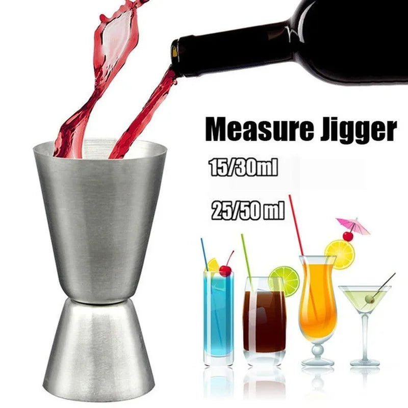 1 PC 15/30ml or 25/50ml Stainless Steel Cocktail Shaker Measure Cup Dual Shot Drink Spirit Jigger Kitchen Gadgets