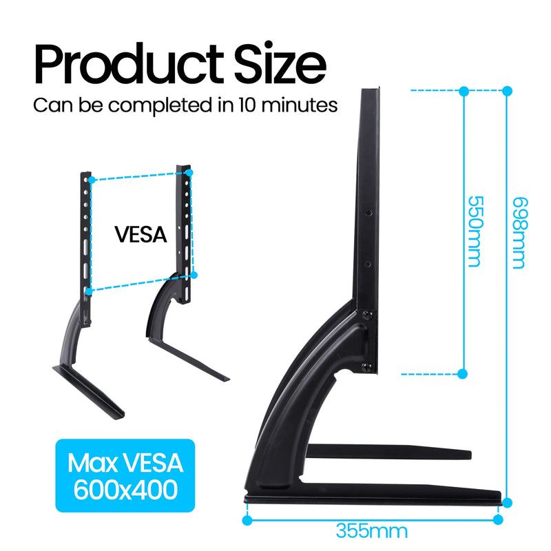 Universal TV Large Stand Height Adjustable Base for Most TVs 75" Max VESA 600x400 mm Leg Stand Holds up to 110 lbs Halloween