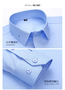 2025 New Bamboo Fiber Men's Long Sleeve Shirt Business Banquet Formal Social Comfortable Black Shirt Super Large 5XL 6XL 7XL 8XL