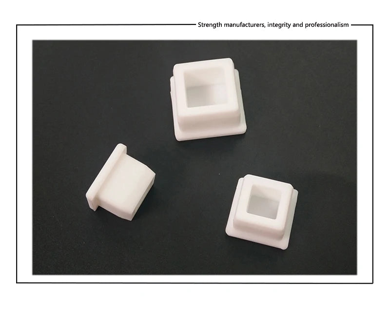 9-50mm Black/White Square With Hole Silicone Rubber End Cap T-Plug Tube Box Part Insert Sealing Plug Square Tube Shielding Plug