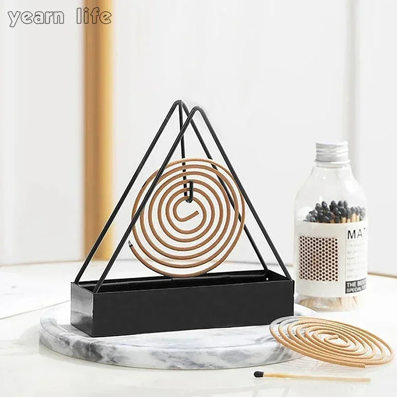 Incense Holders Coil Incense Burner Frame Iron Mosquito Coil Holder Modern Repellent Incense Rack for Household Bedroom Patio