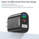 USLION AU EU US UK Stecker 65W GaN Ladegerät Tablet Laptop Schnellladegerät USB Typ C Quick Charger Handy-Ladegerät für iPhone POCO