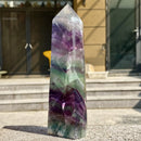Natürlicher Fluoritkristall Säule Zauberstab Obelisk Spitze Erdheilung