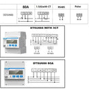 CHINT DDSU666 DTSU666 80A Din Rail Digital Voltmeter Current Power Electric Energy KWH Meter Volt Amp Modbus RS485 AC 230V 380V